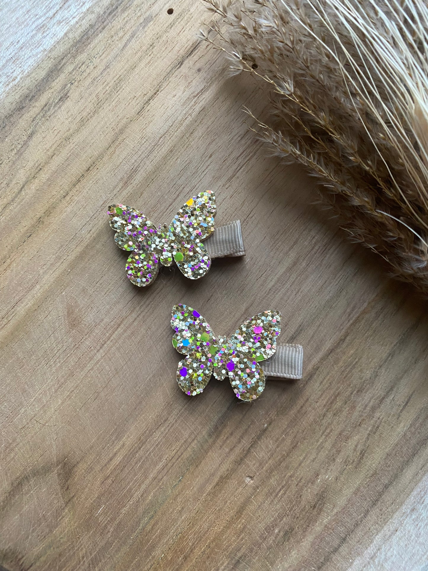 Glitter vlinder clipjes