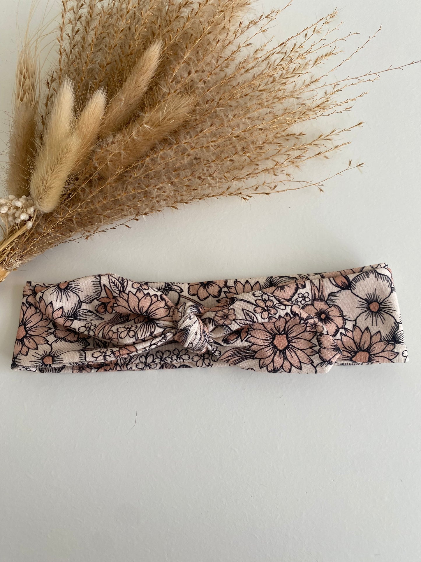 Haarband beige bloemen