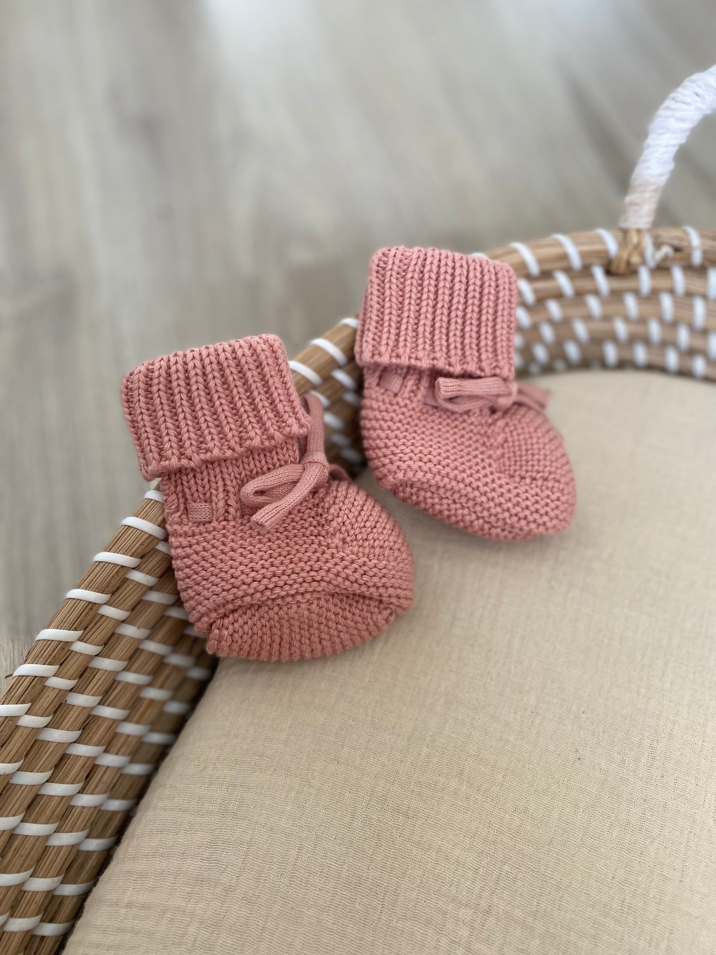 Gebreide slofjes roze