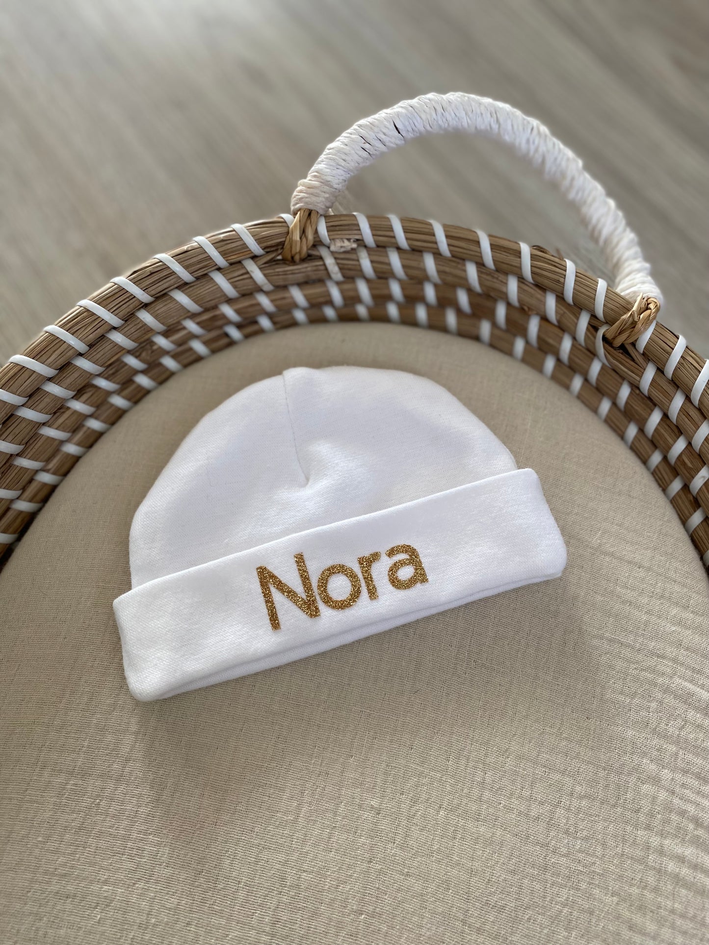 Mutsje met naam glitter